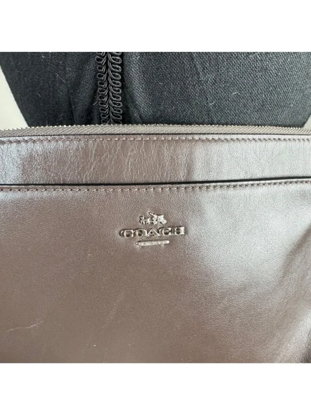 Coach Brown Leather Crossbody Bag Soft Classic Adjustable strap Silver Hardware